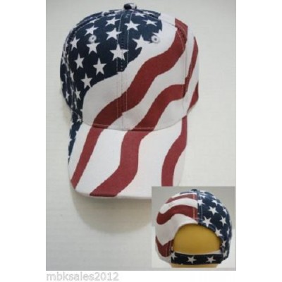 12pc AMERICAN FLAG Baseball Caps STARS STRIPES Curved Bill  WHOLESALE LOT Hats   eb-97893237